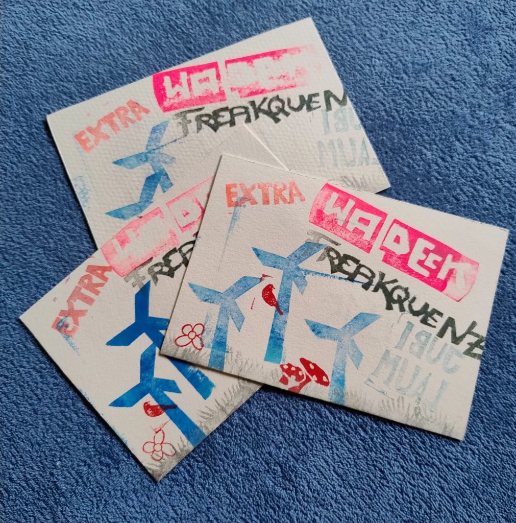 Bild von drei handgestempelten Freakquenz Tickets